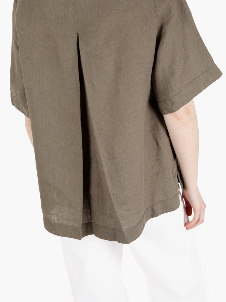 XACUS - Blusa Melissa in lino verde