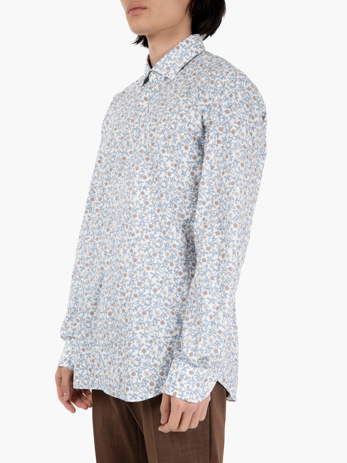 Camicia a fantasia floreale bianco / azzurro