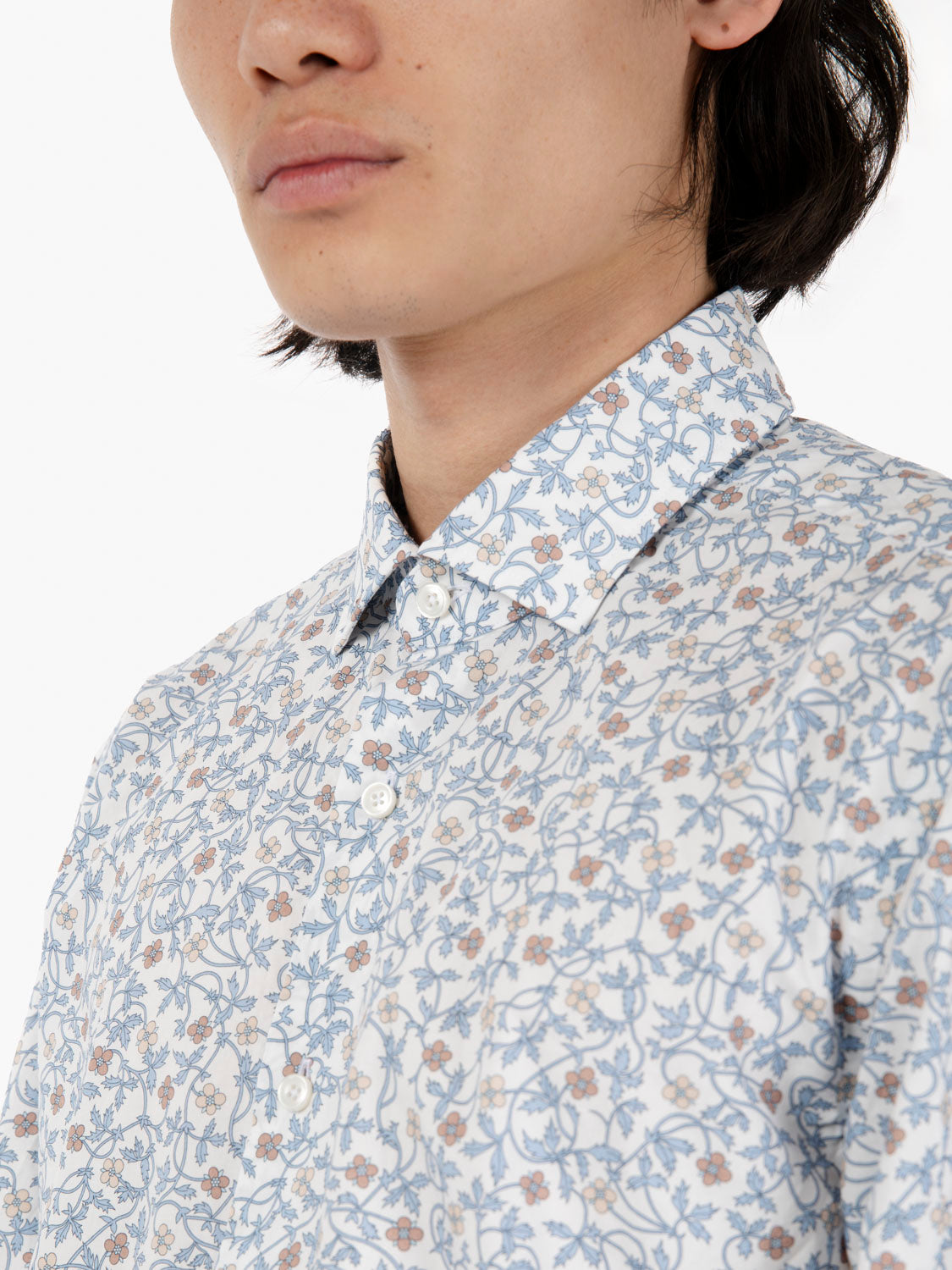 Camicia a fantasia floreale bianco / azzurro