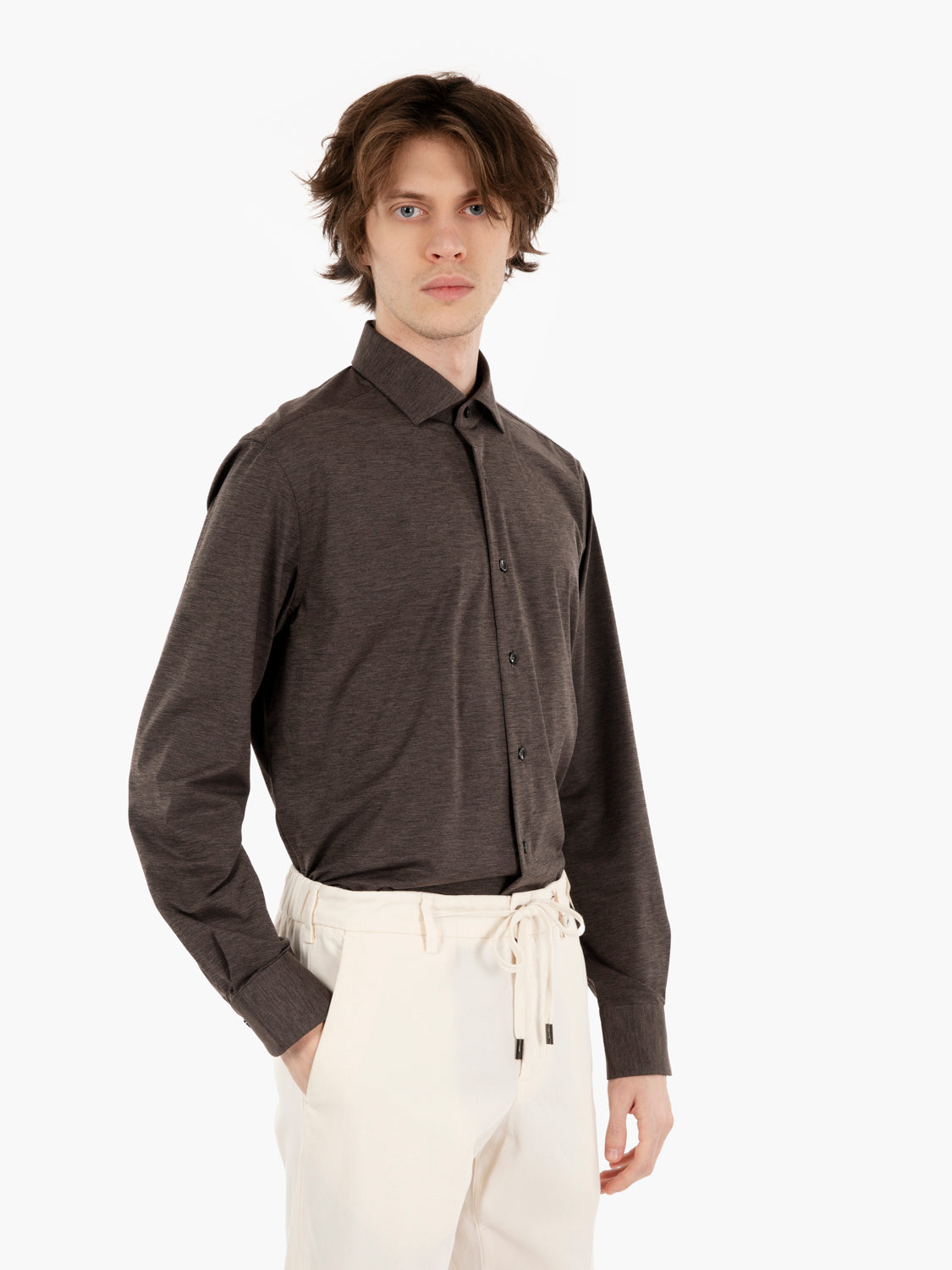 Camicia Active fiammato marrone