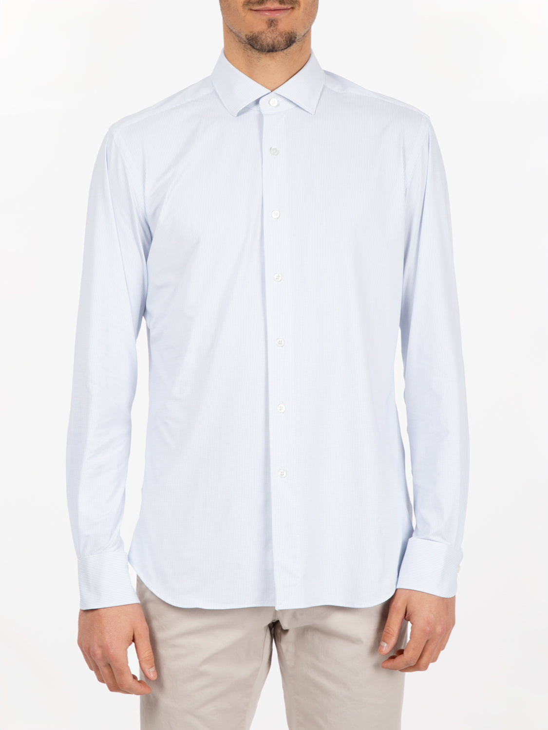 Active shirt micro-pattern white / blue