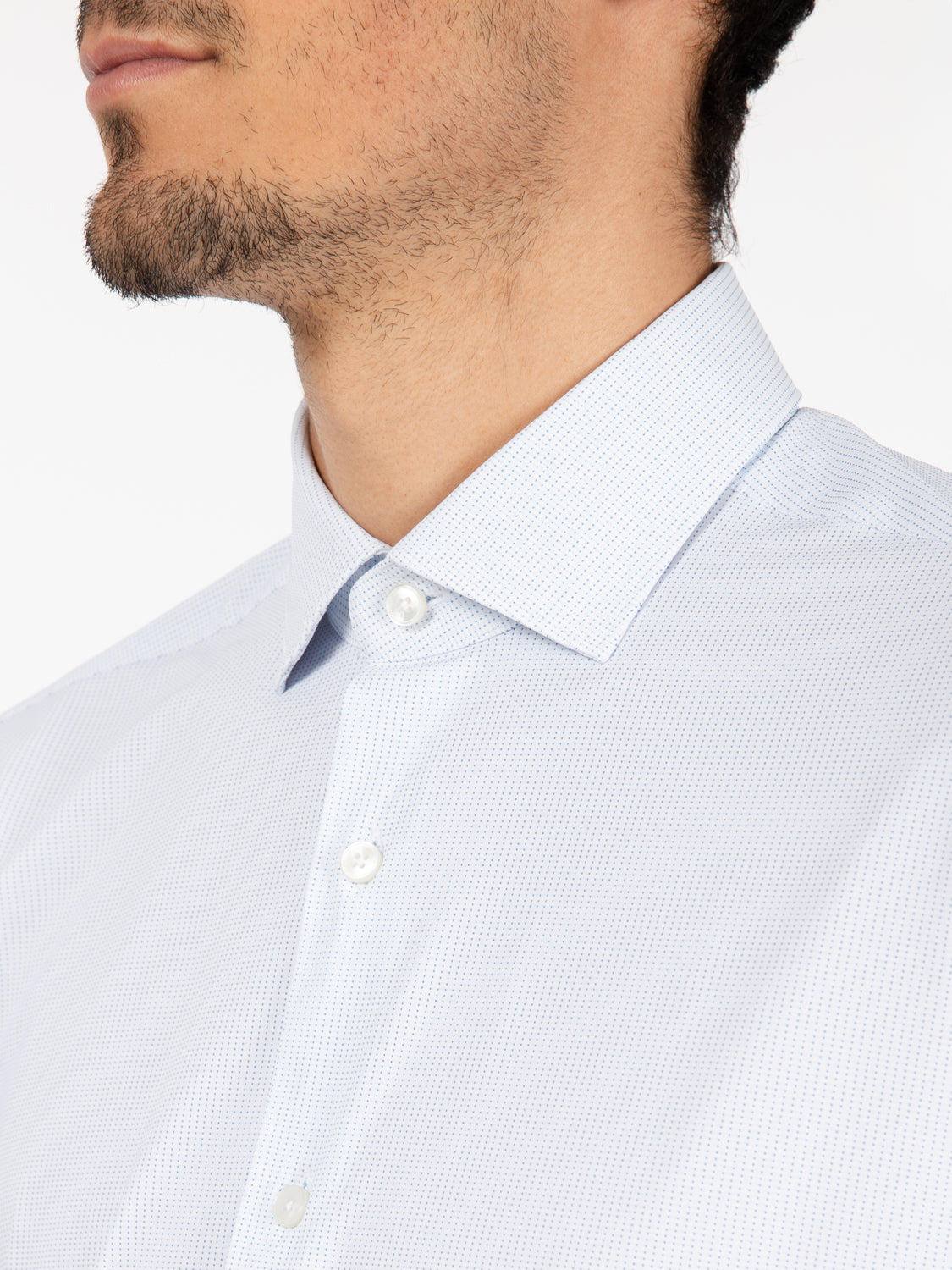 Active shirt micro-pattern white / blue