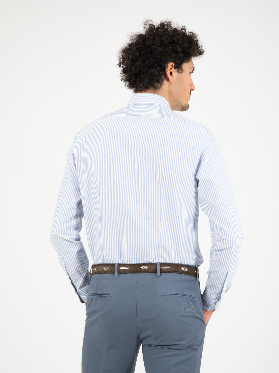 White/Blue Striped Button Down Shirt