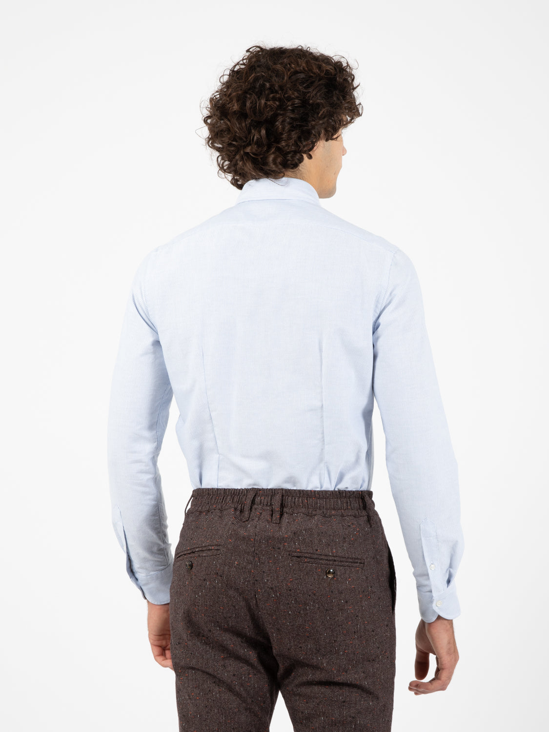 Camicia button-down riga azzurro