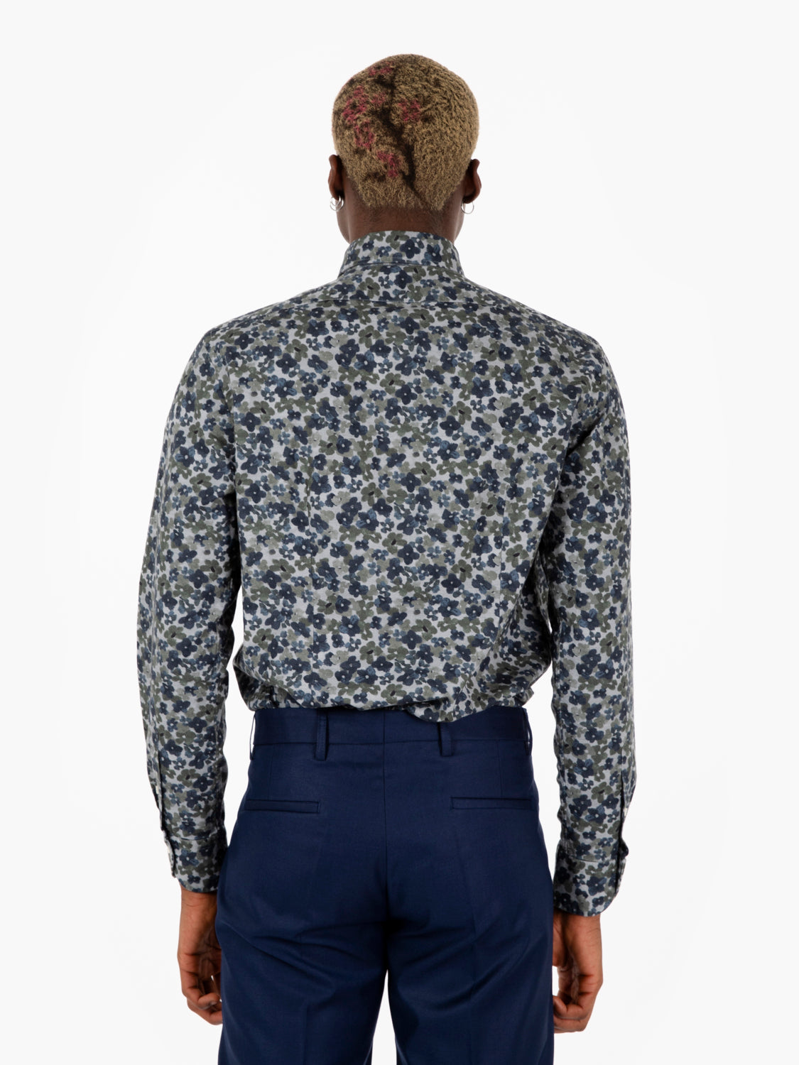 Green/blue floral patterned shirt
