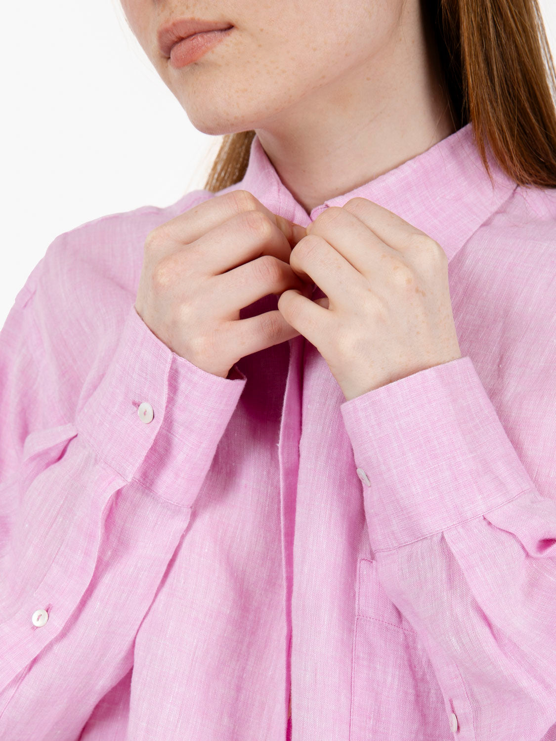 Camicia Dalia in lino rosa