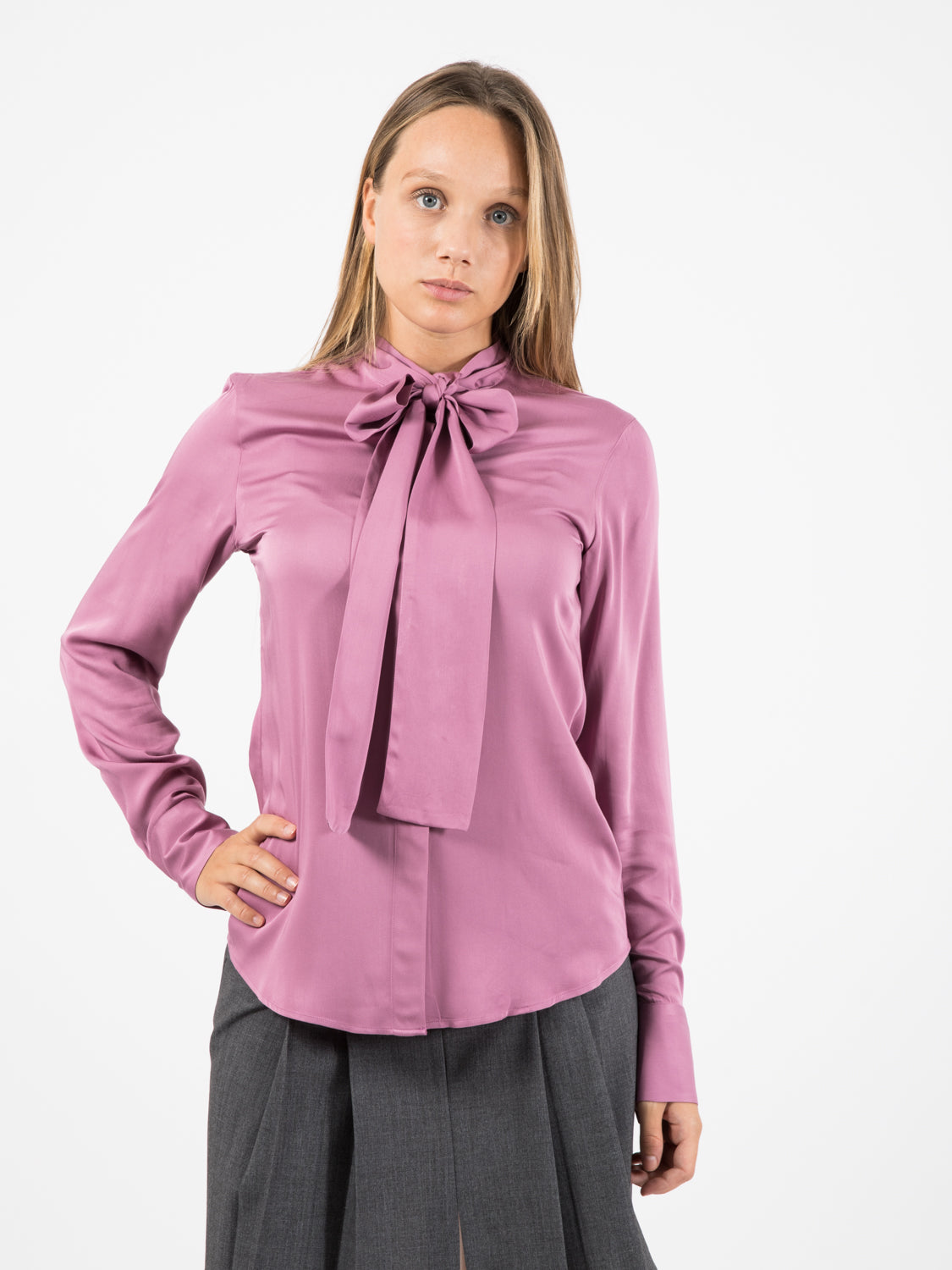 Camicia Pamela con fiocco rosa