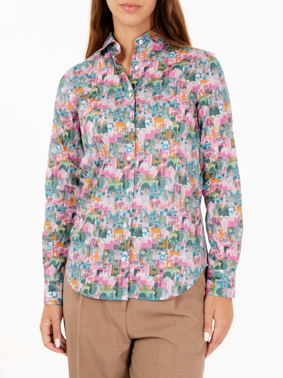 Camicia Pina in fantasia rosa