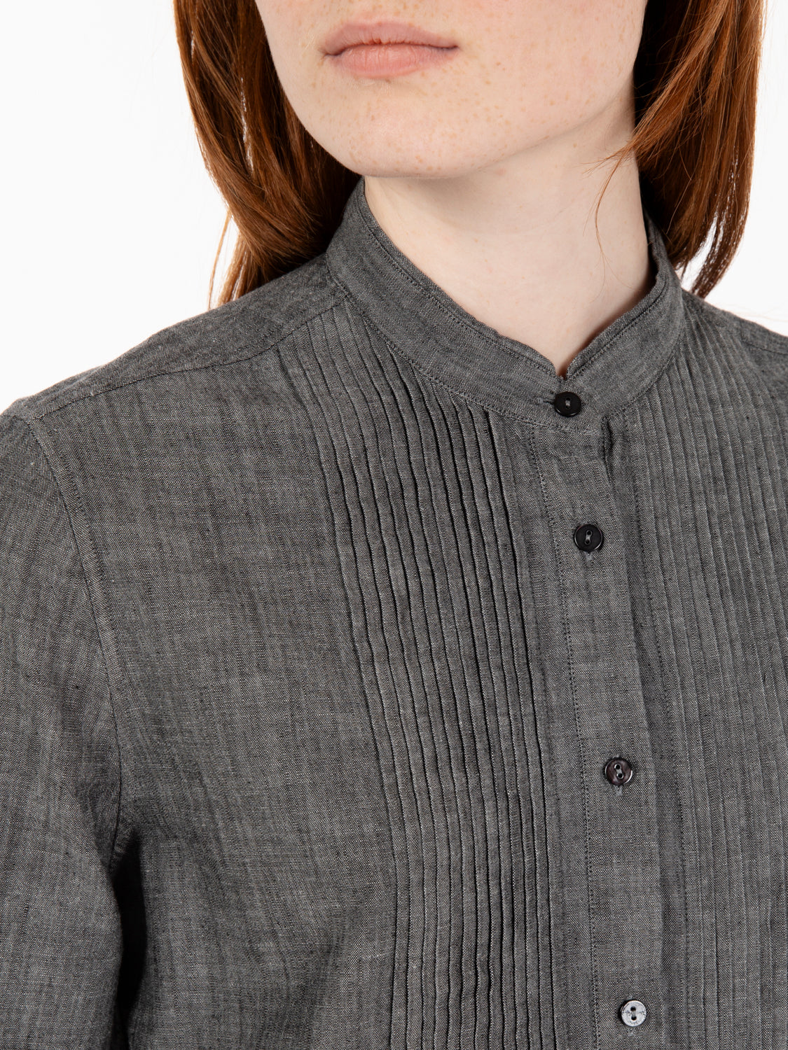 Camicia Plastron Cristina grigia