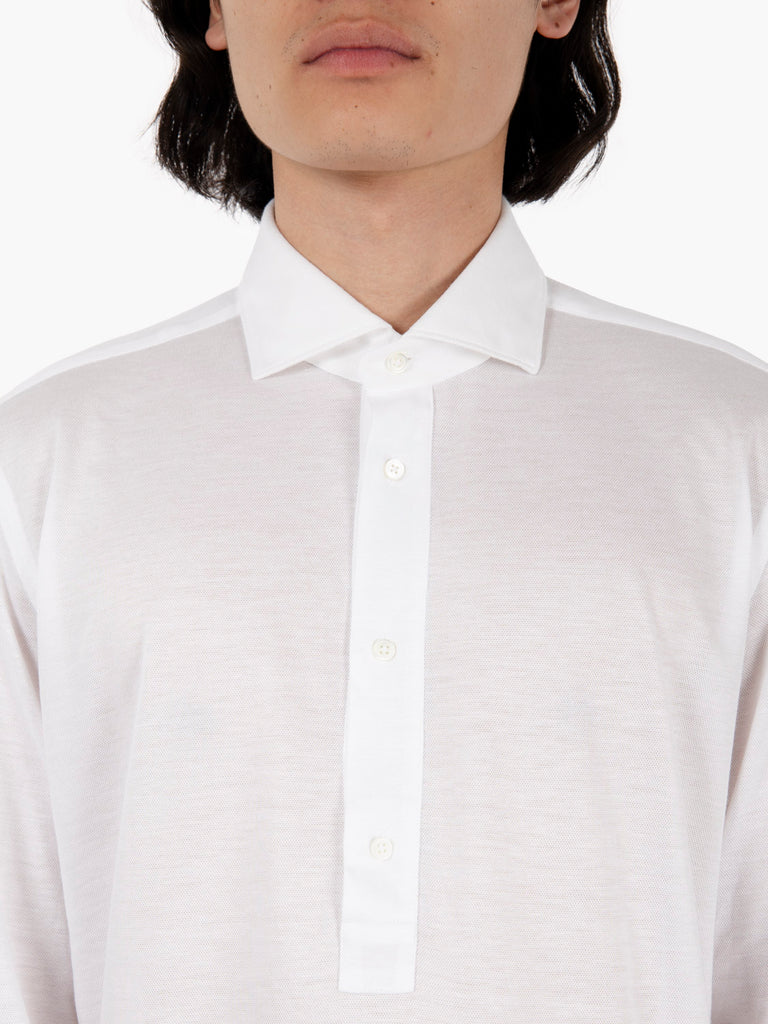 XACUS - Camicia polo in jersey bianco