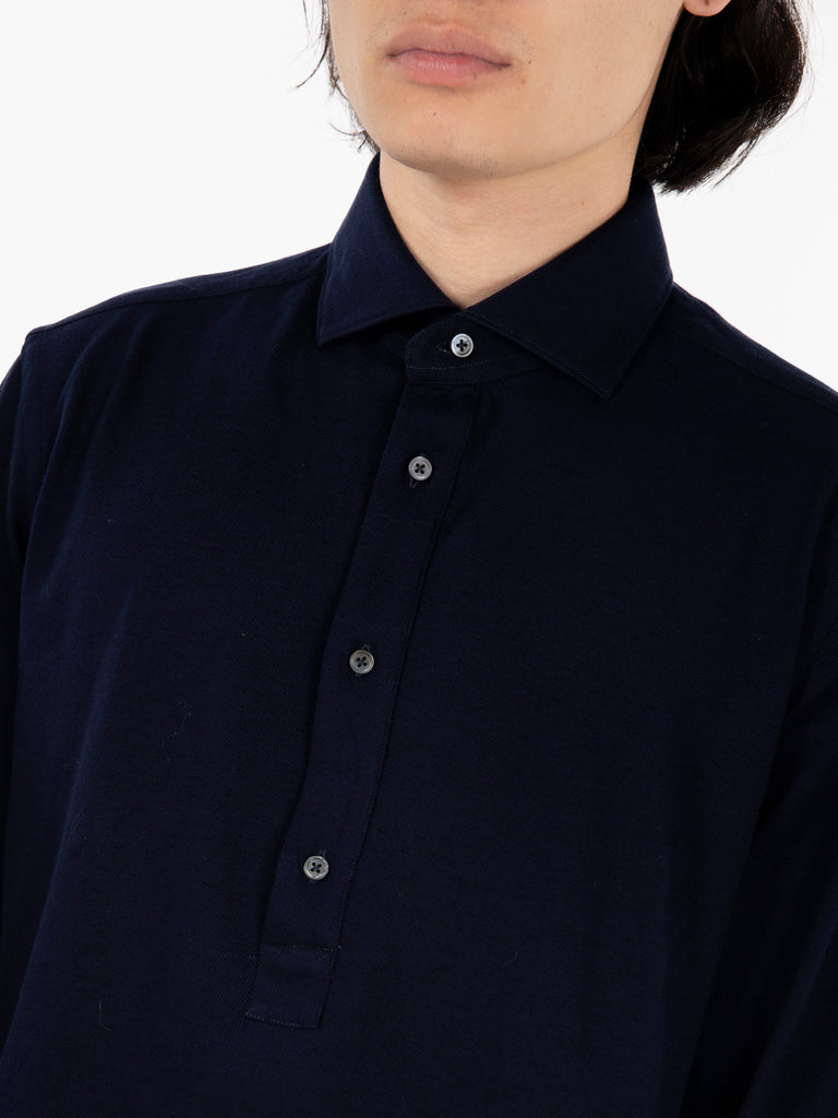 XACUS - Camicia polo in jersey blu