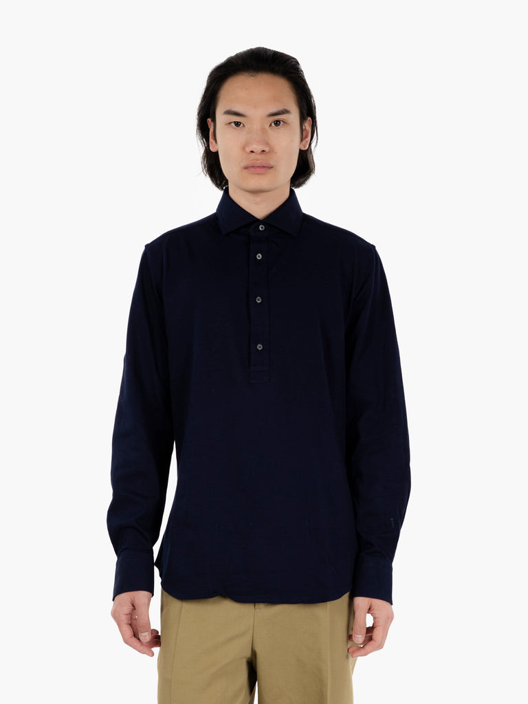 XACUS - Camicia polo in jersey blu