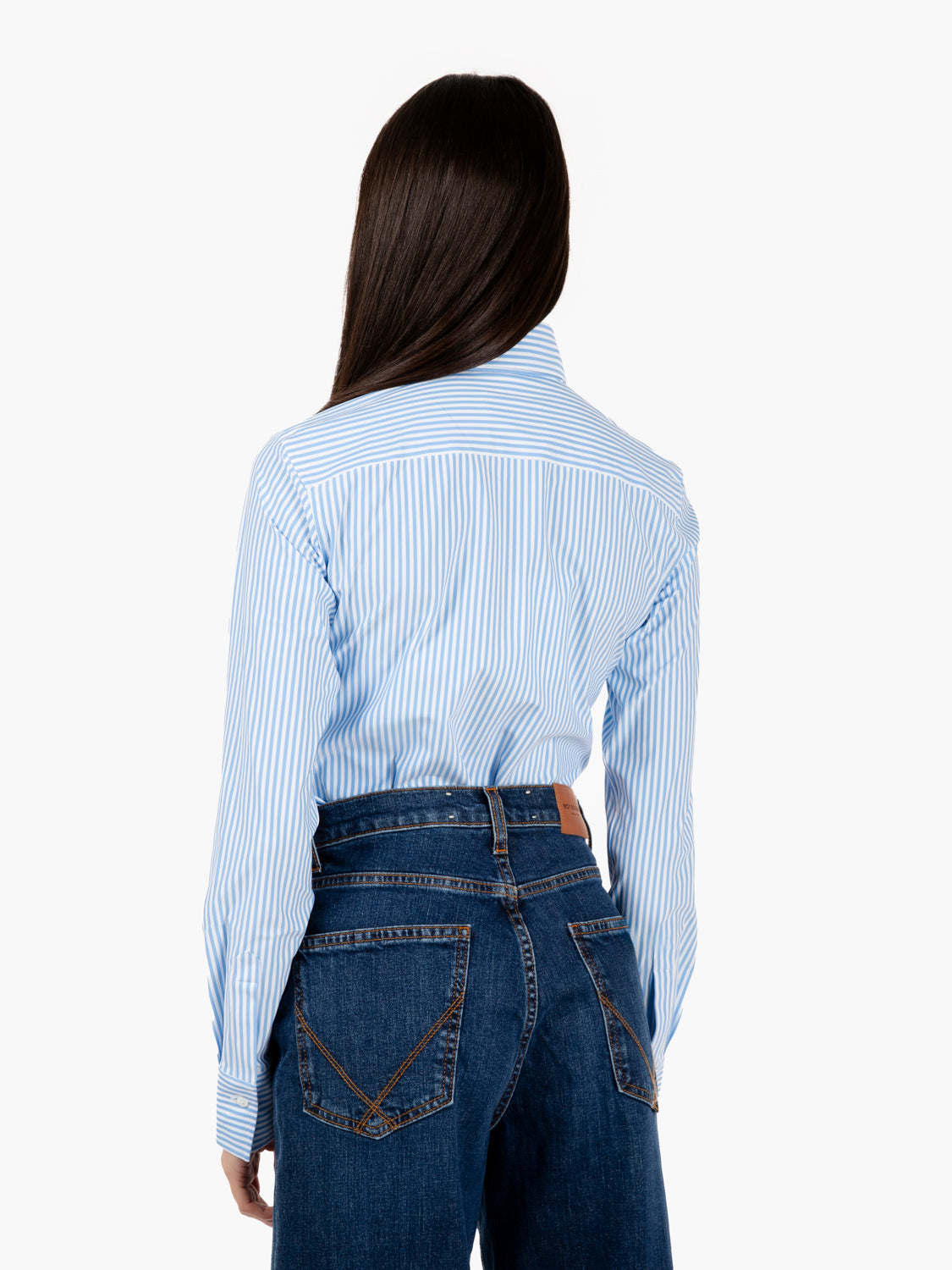 Camicia Sara Active a righe bianco / azzurro