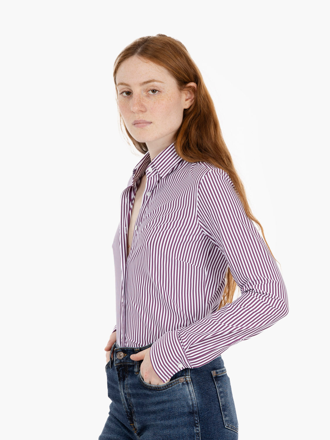 Camicia Sara active a righe bordeaux