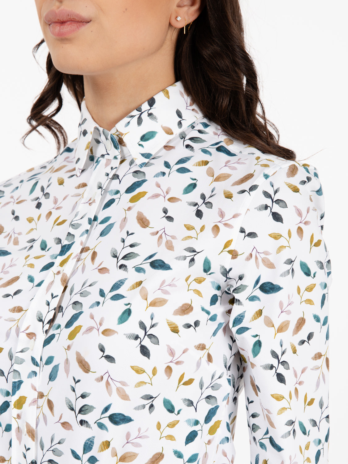 Sara Active Shirt Botanical Print White