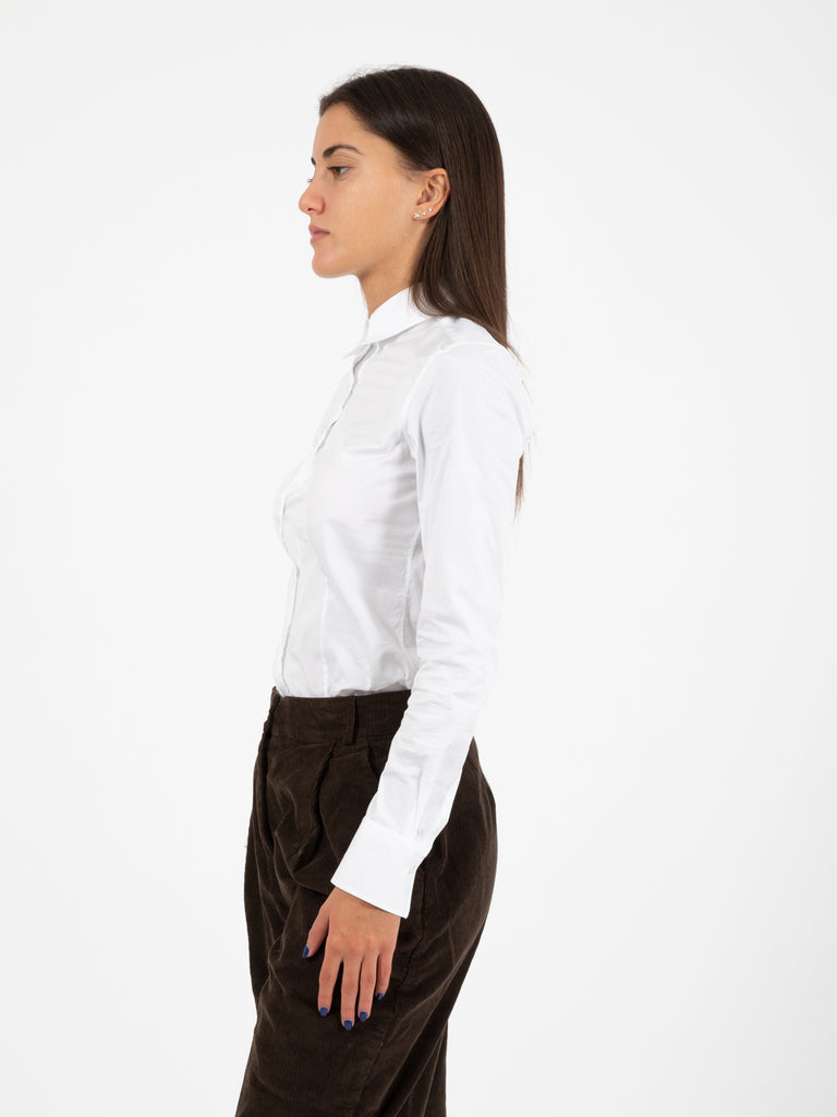 XACUS - Camicia Sara in cotone stretch bianca