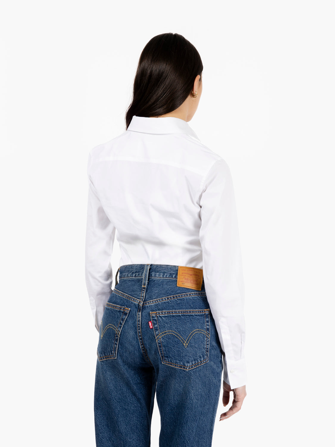 Camicia Sara in cotone stretch bianca