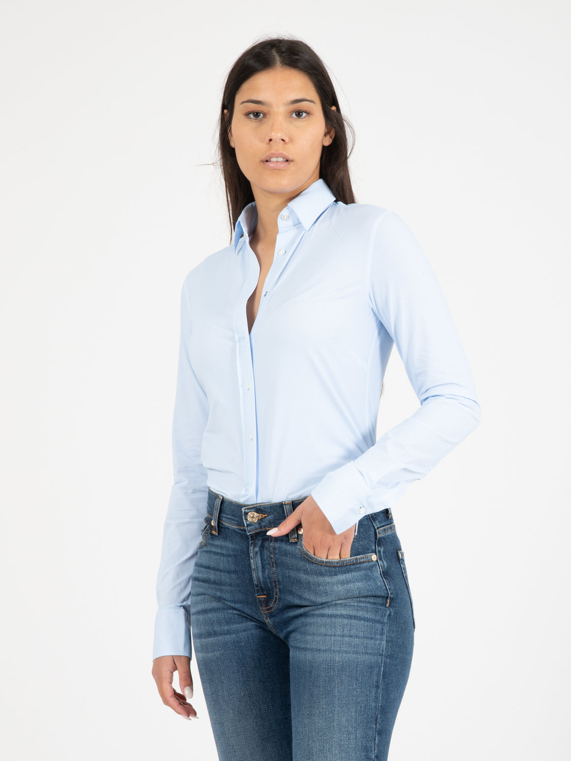 Camicia Sara KT Active bianco / azzurro