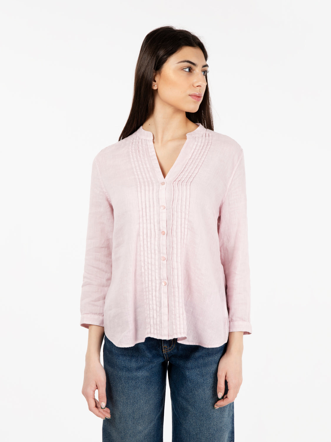 Camicia Sophie in lino malva