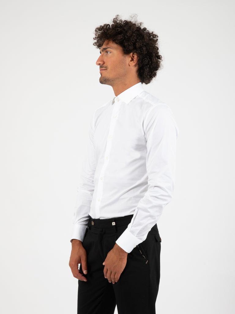 XACUS - Camicia stretch slim fit bianco
