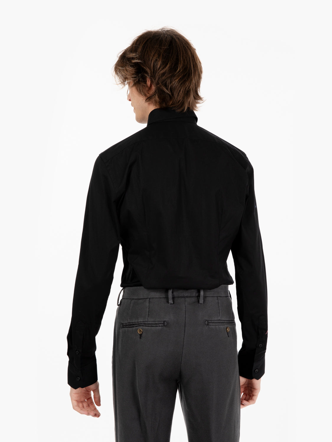 Black slim fit stretch shirt