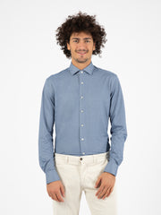 XACUS - Camicia tessuto flex oxford blu