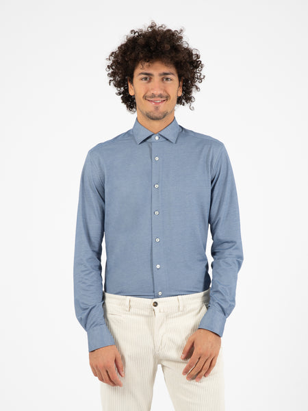 Camicia tessuto flex oxford blu