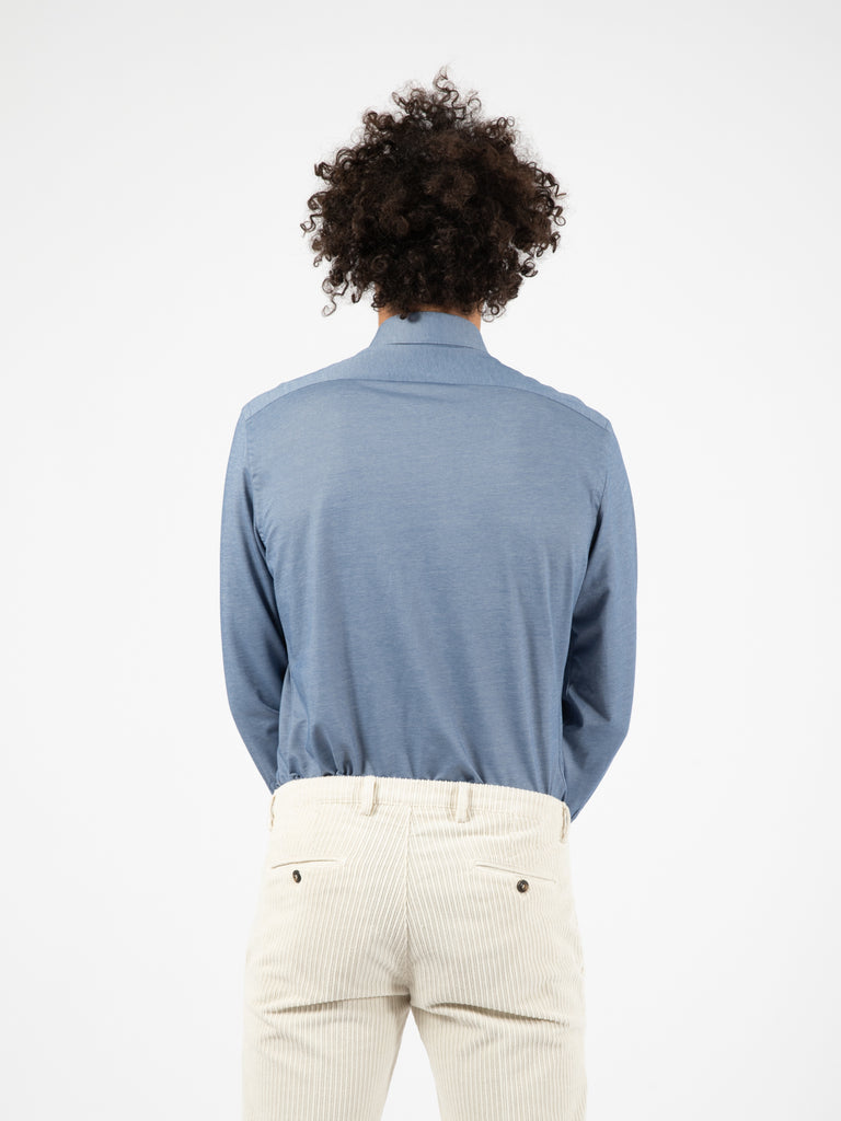 XACUS - Camicia tessuto flex oxford blu
