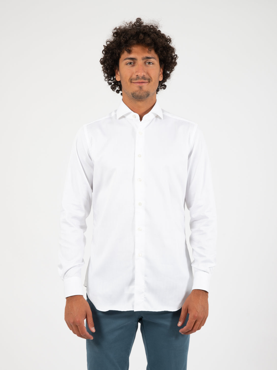 Camicia travel spinato bianco
