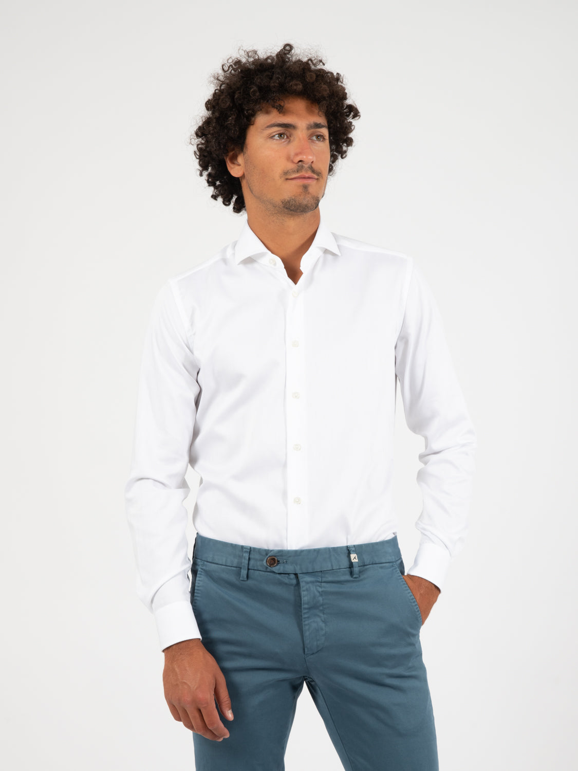 Camicia travel spinato bianco
