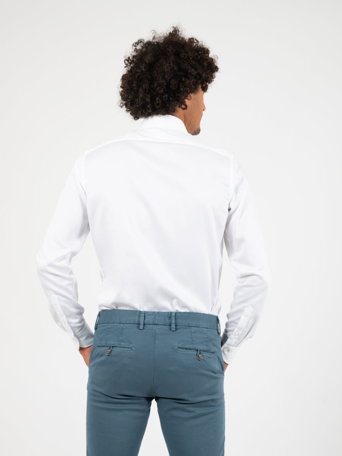 Camicia travel spinato bianco