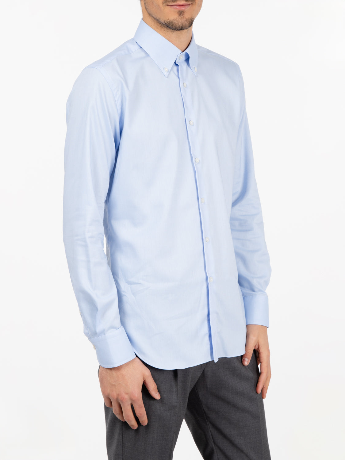 Wrinkle travel light blue shirt