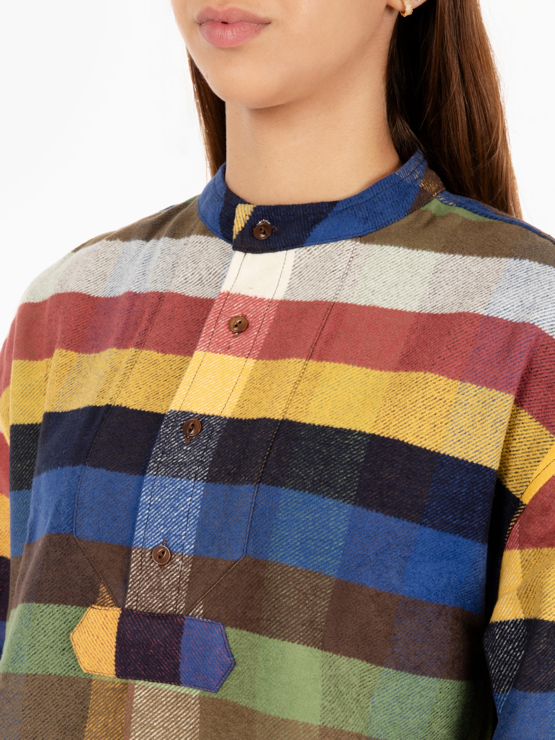 Camicia fantasia check in flanella multicolor