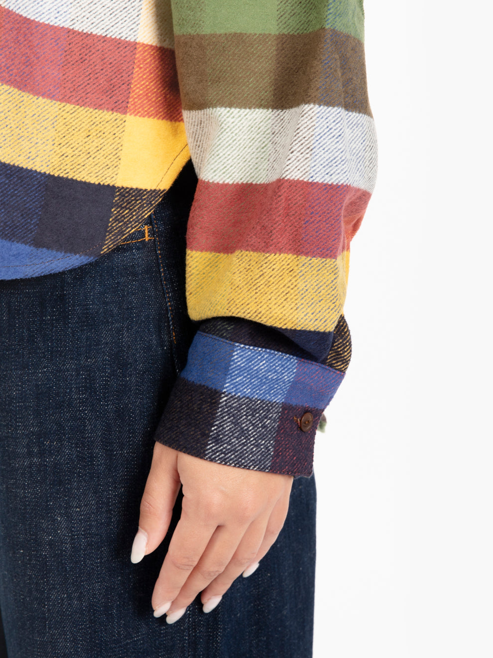 Multicolor flannel check pattern shirt