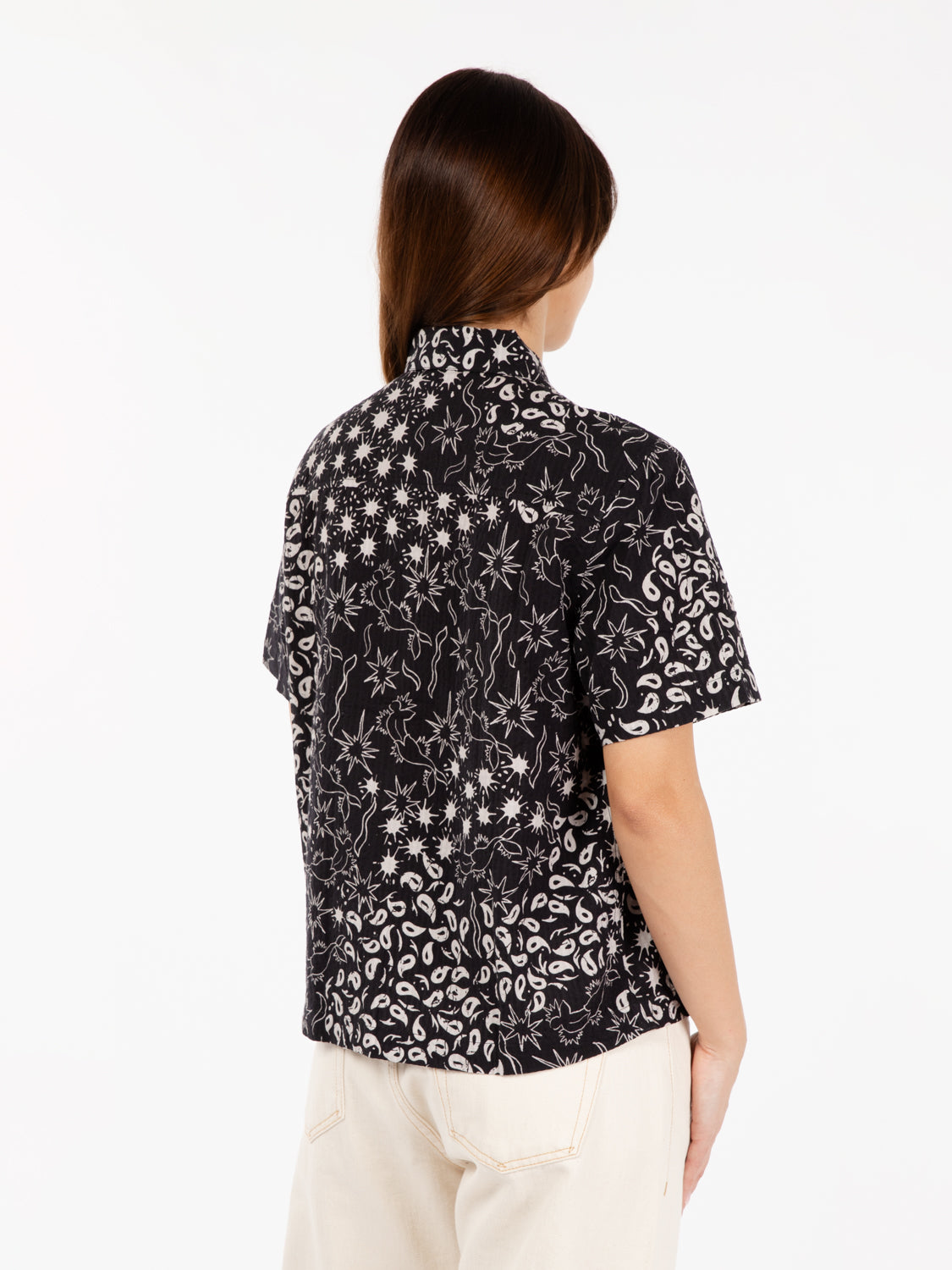 Vegas short sleeve black / white shirt