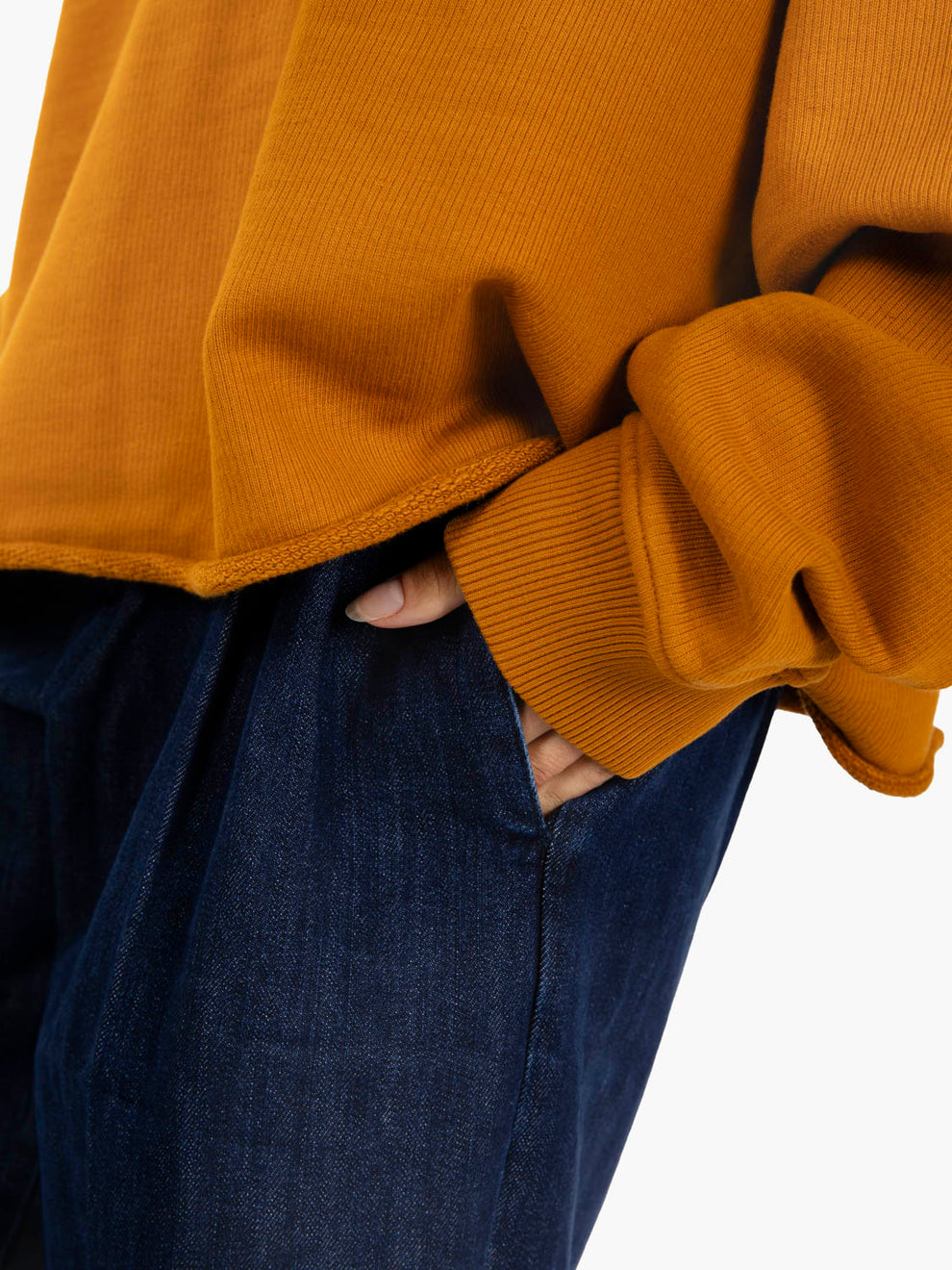 Oversized orange brushed sweatshirt