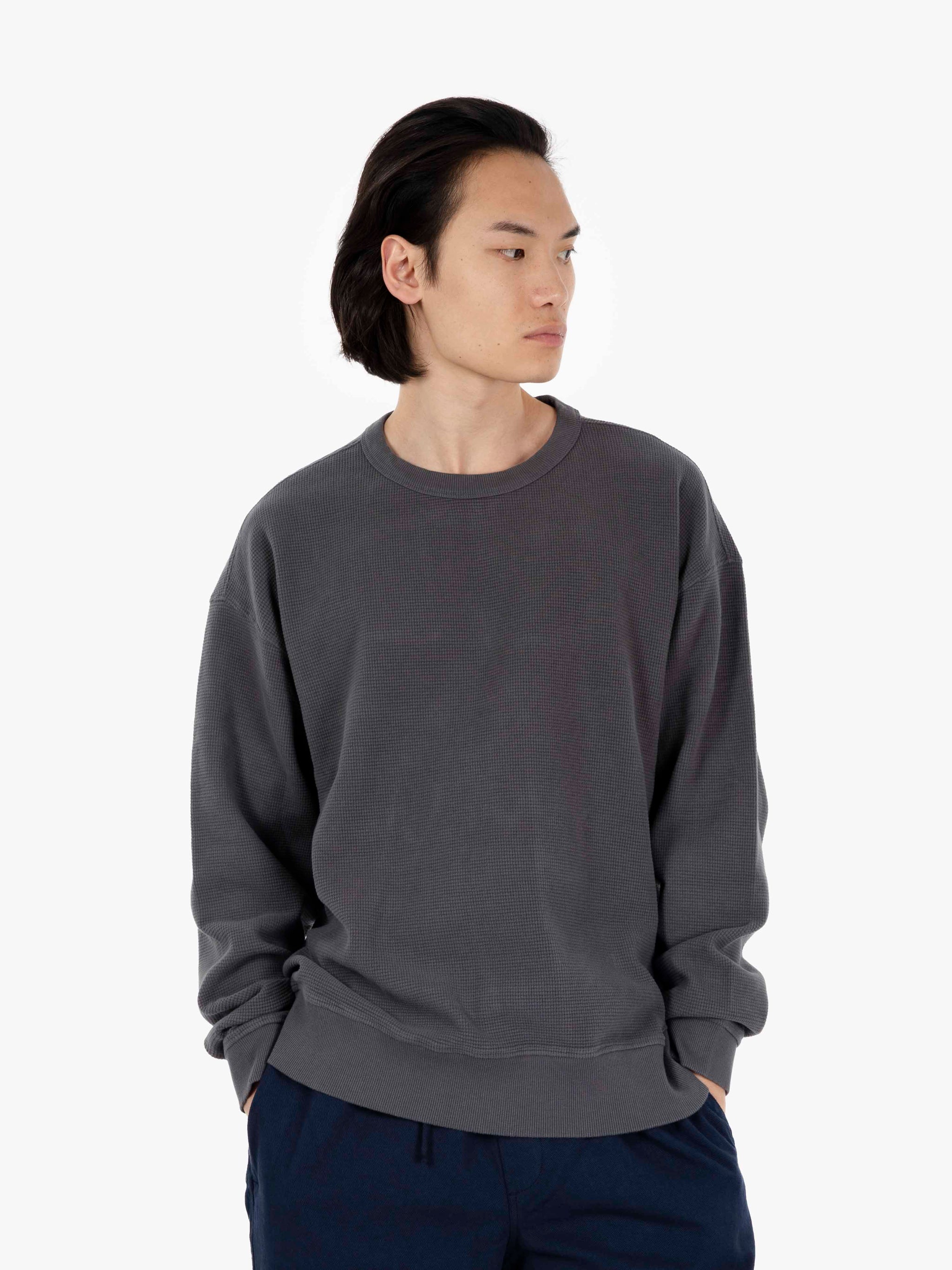 Versatile oversized sweatshirt top grey