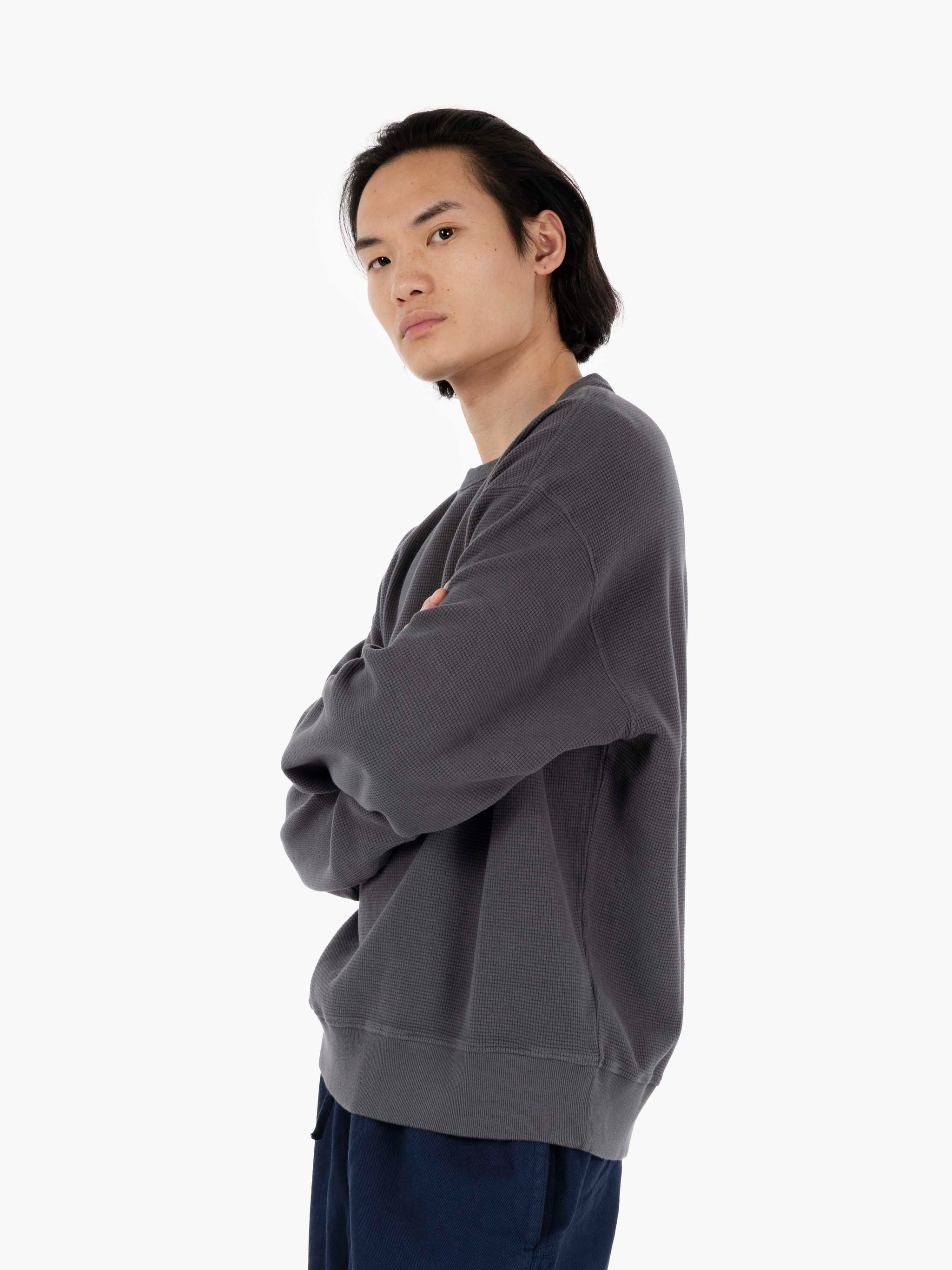 Versatile oversized sweatshirt top grey