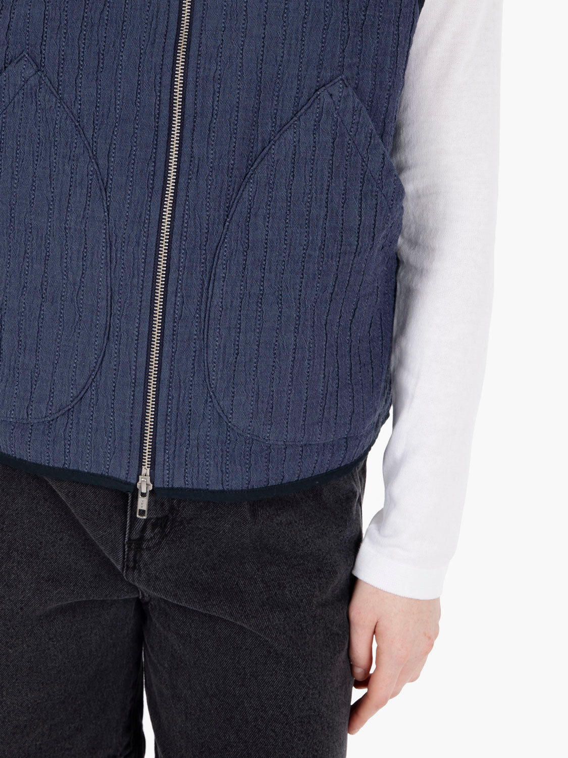 Gilet effetto stropicciato blue