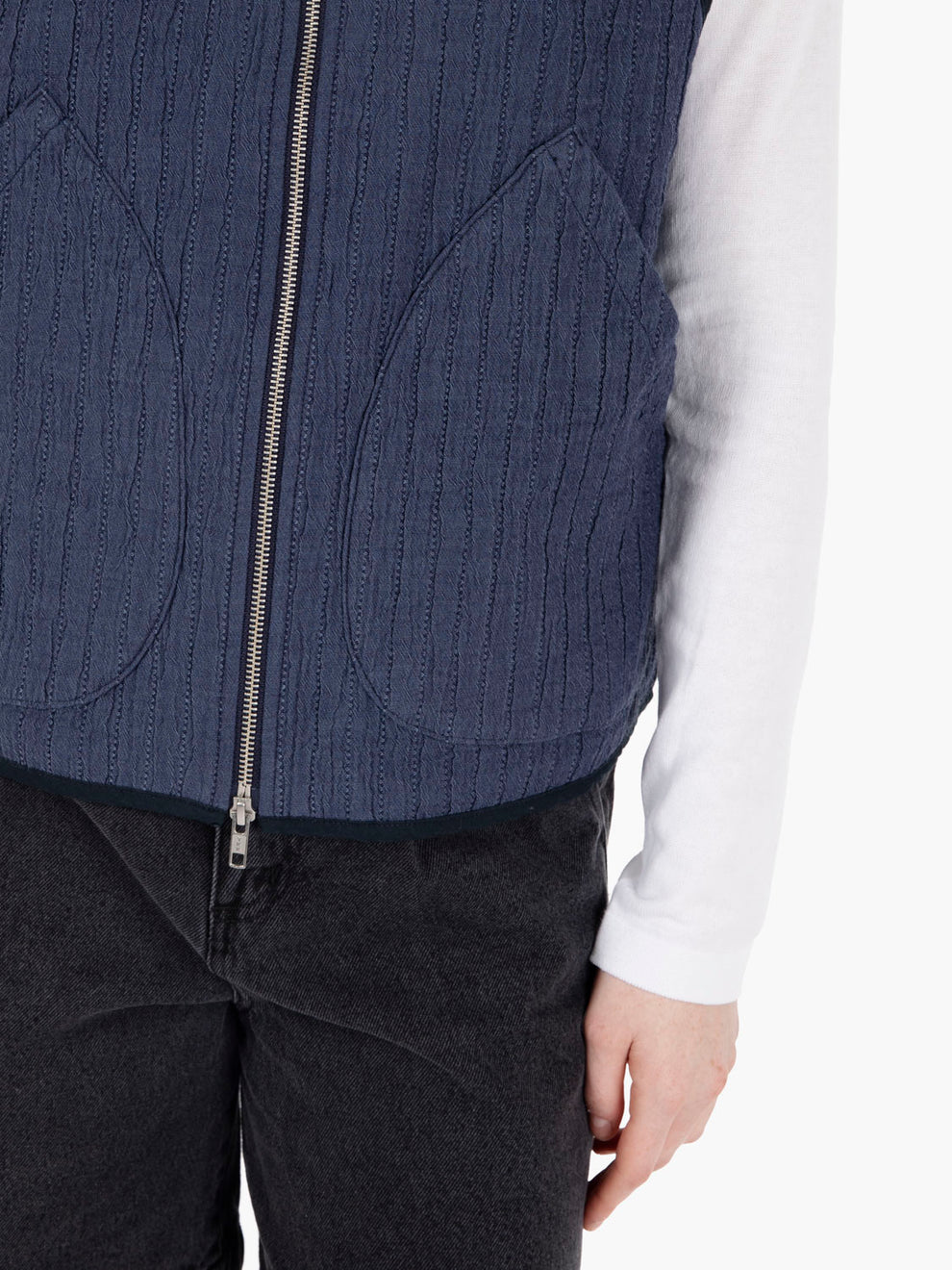 Gilet effetto stropicciato blue
