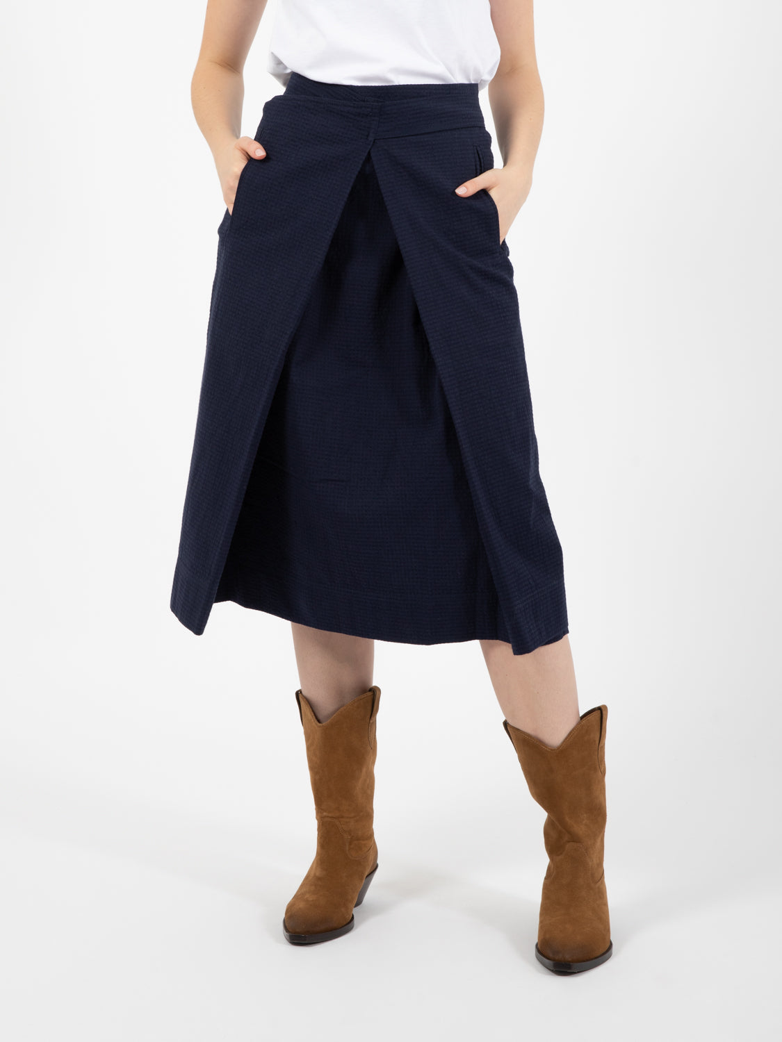 George Indigo Midi Skirt
