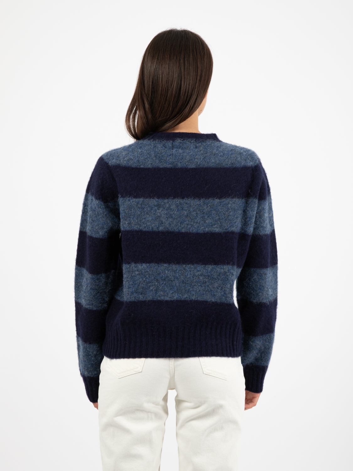 Jets Stripe Crewneck Sweater Navy / Blue