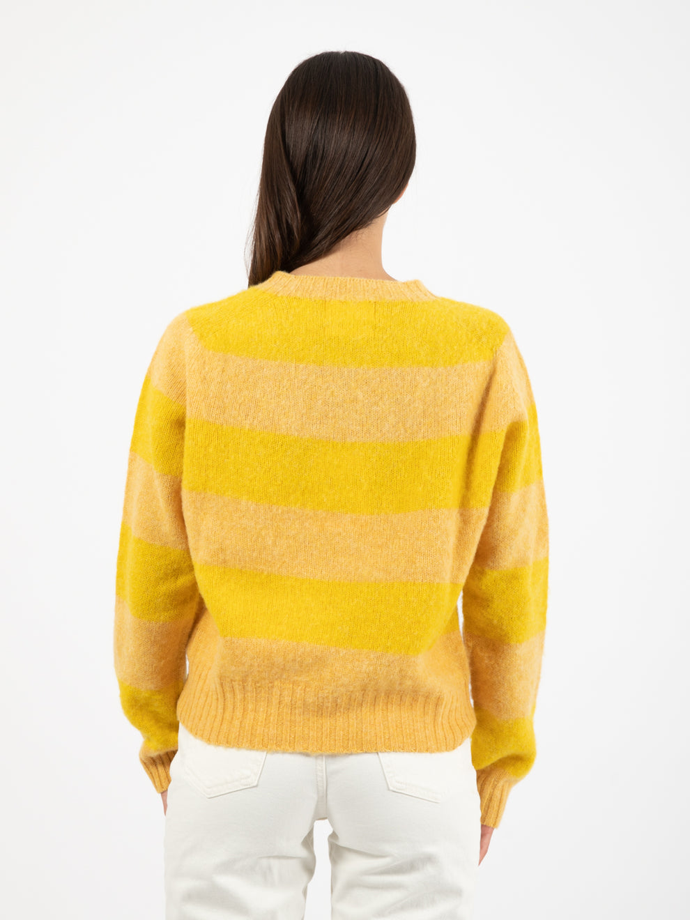Jets Stripe Crewneck Sweater Yellow / Sand