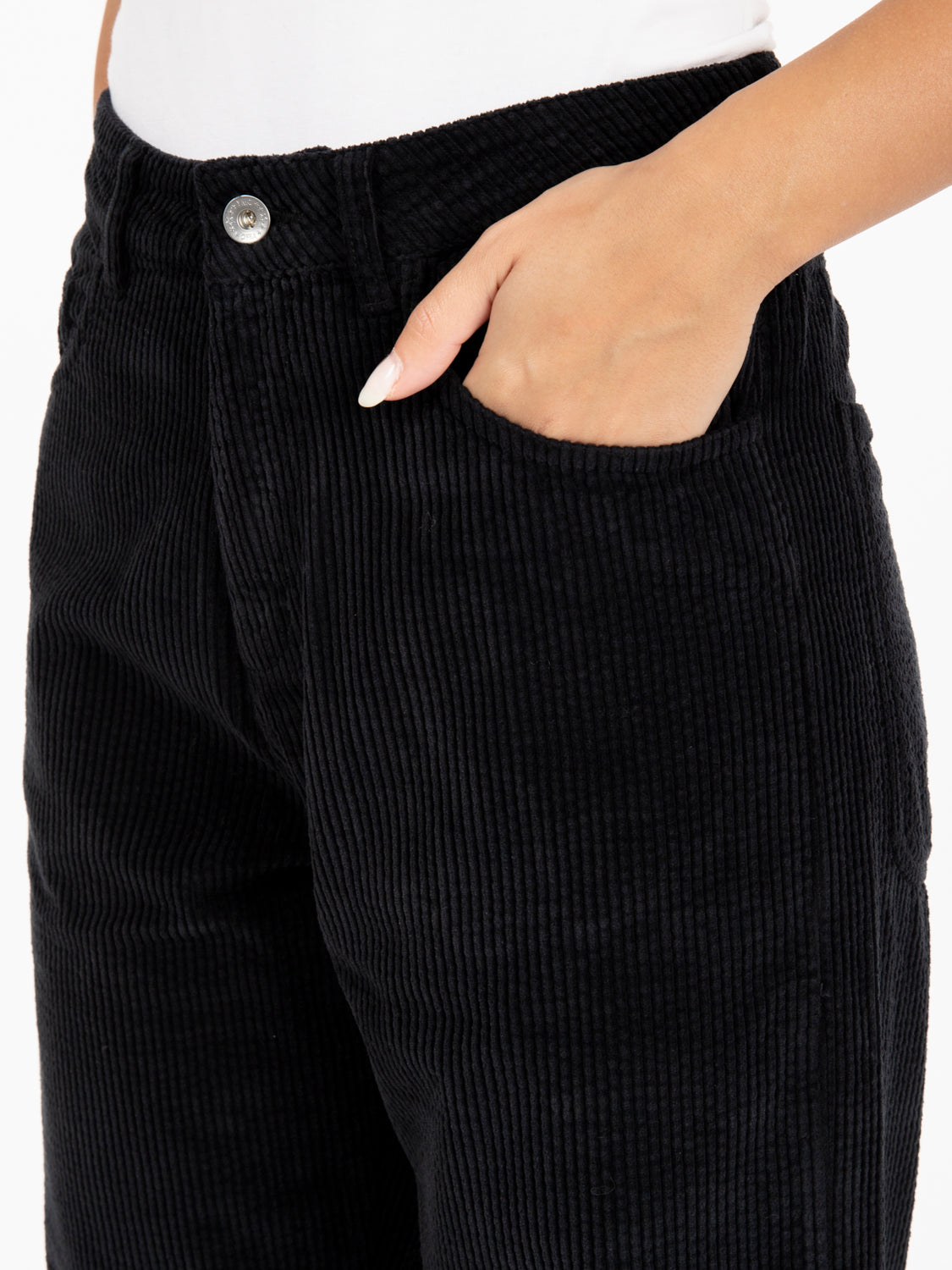 Pantaloni Silver Jean in velluto a coste neri
