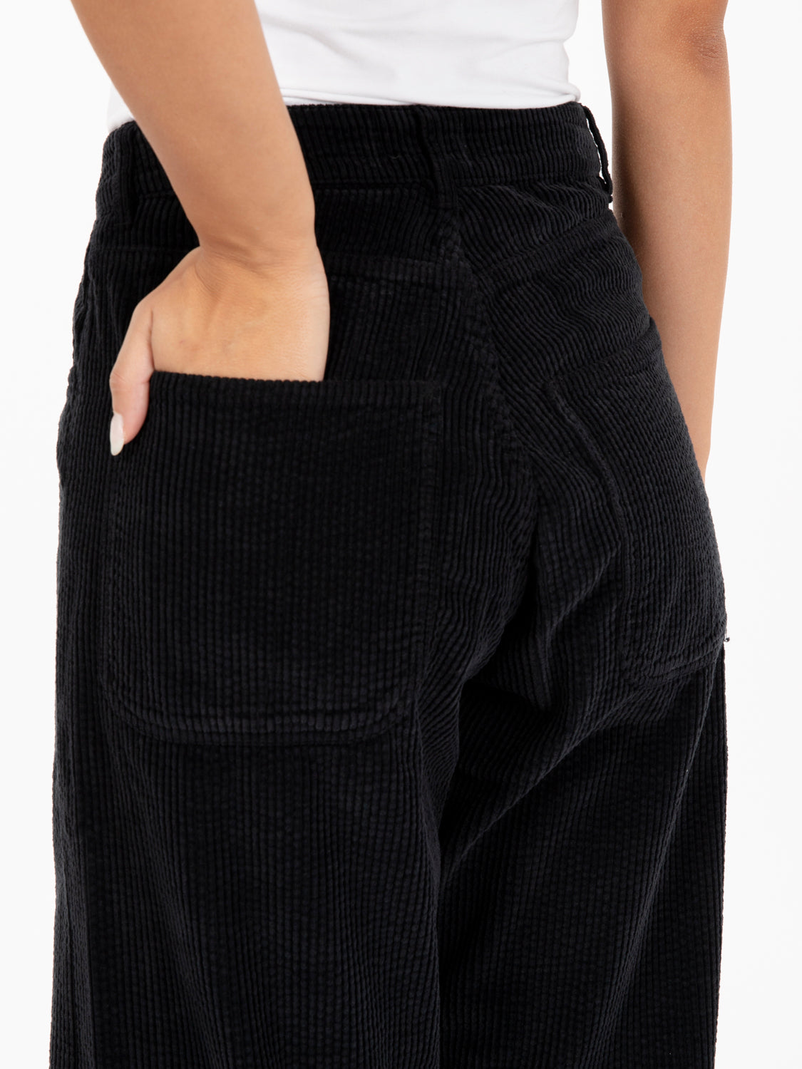 Pantaloni Silver Jean in velluto a coste neri