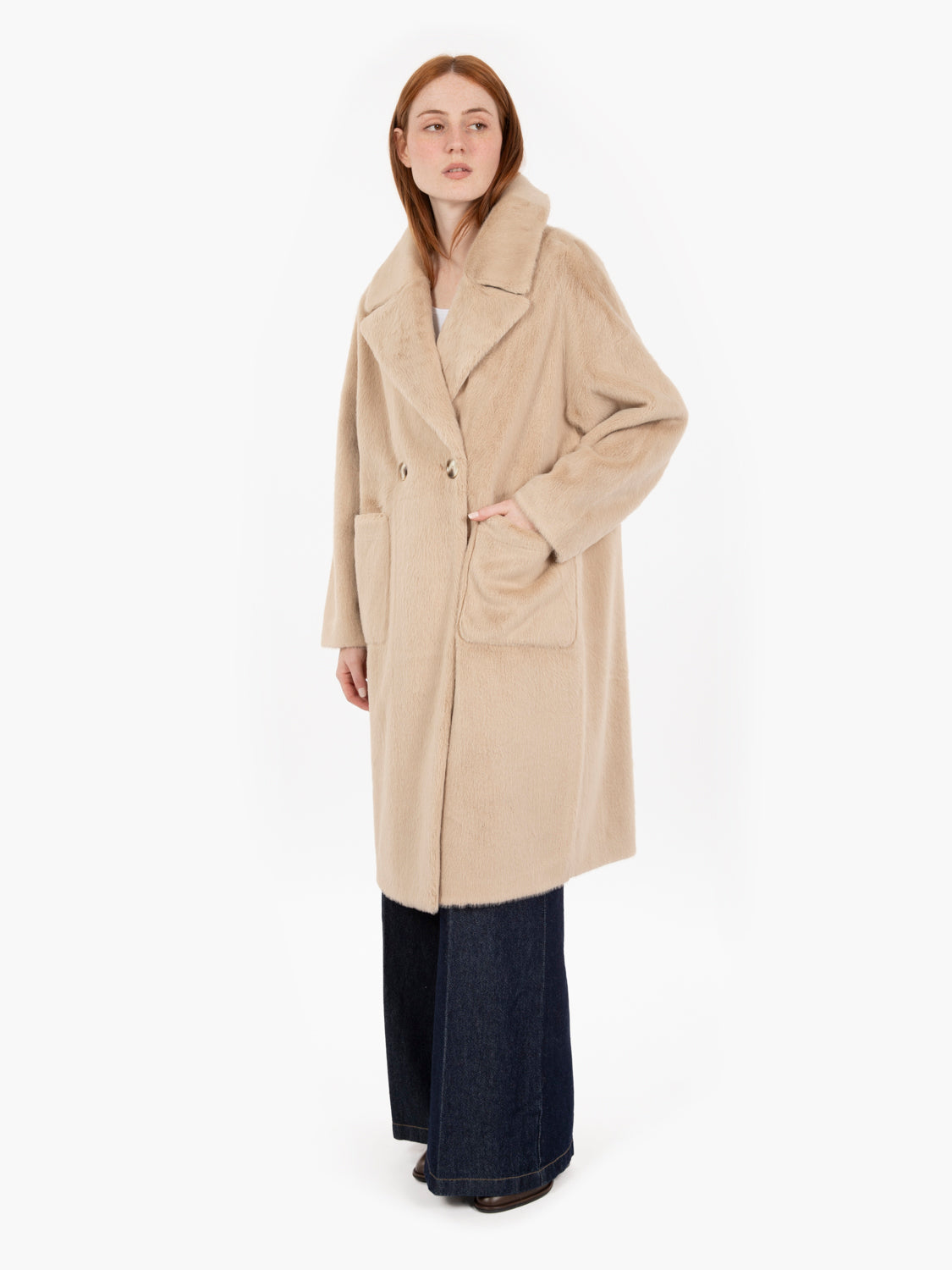 Cappotto doppiopetto Mimi beige