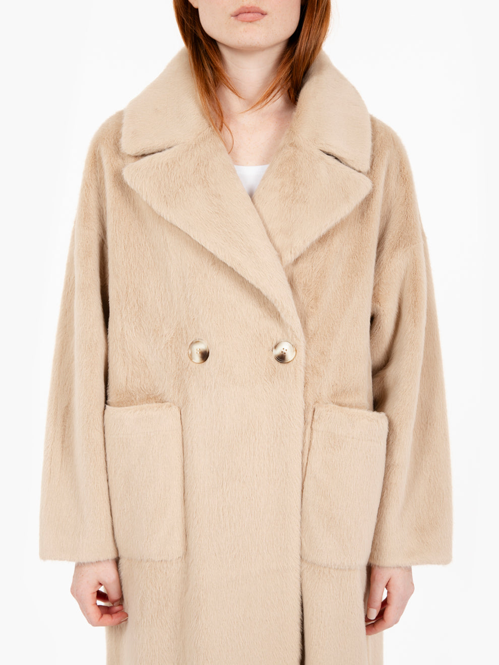 Cappotto doppiopetto Mimi beige