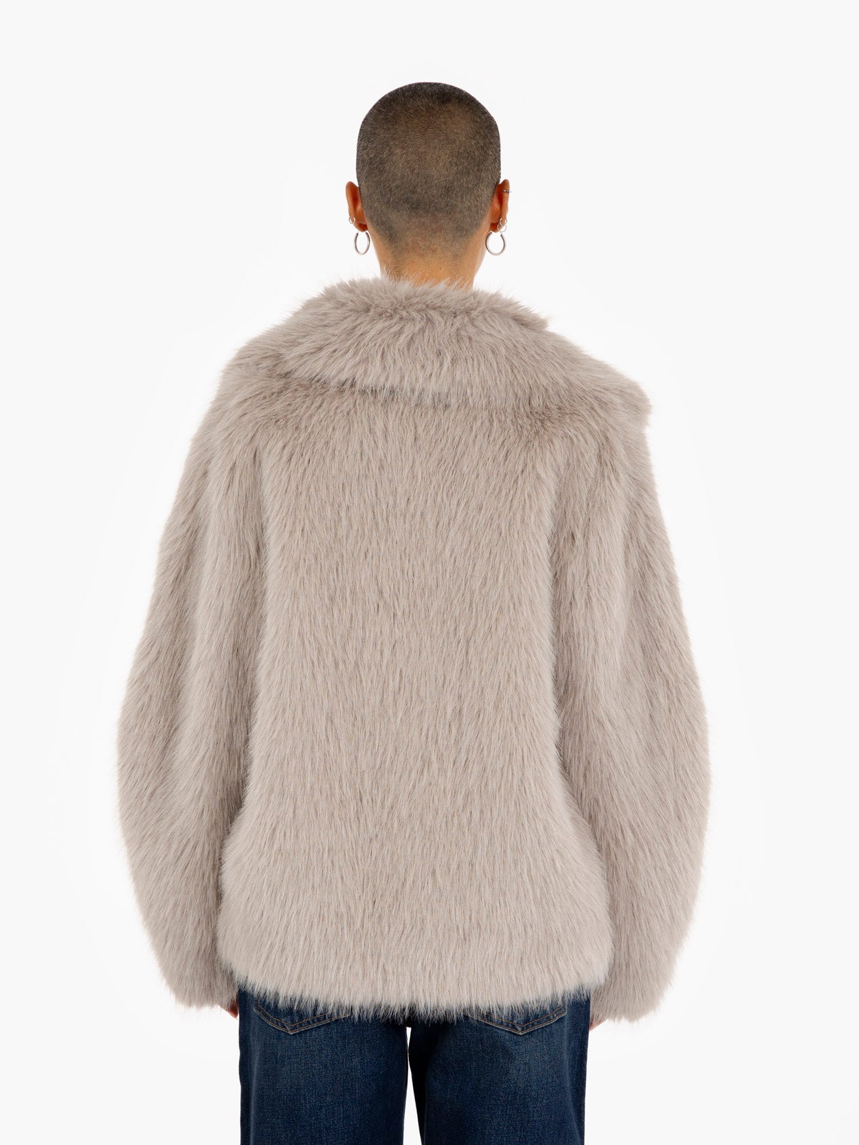 Short beige eco fur