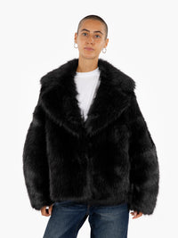 Short black eco fur