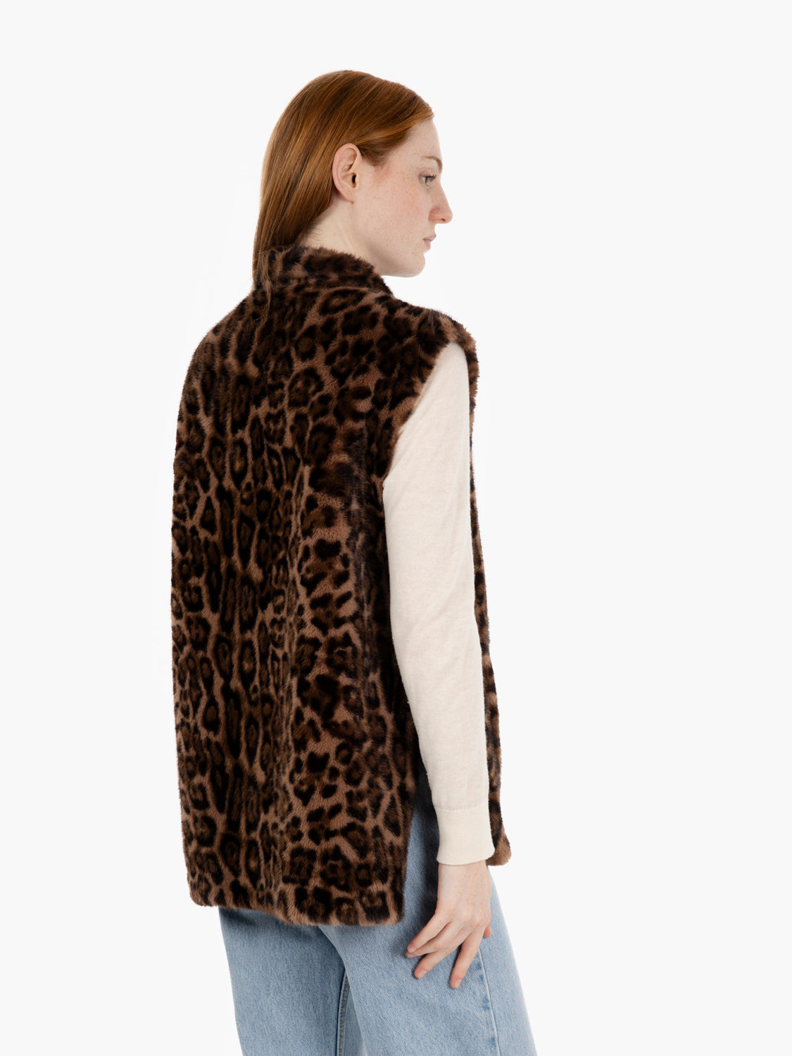Gilet in ecopelliccia maculato